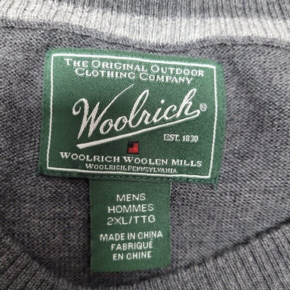 Woolrich Mens Wool Long Sleeve Crew Neck Sweater Size 2XL Gray Pullover - Picture 5 of 7